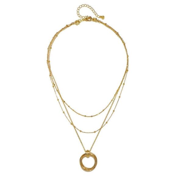 NWT Capwell + Co Gold Circle Layered Necklace - Picture 1 of 8